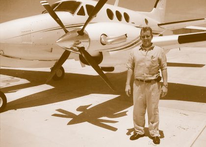 Tim Fox with his first King Air Plane.